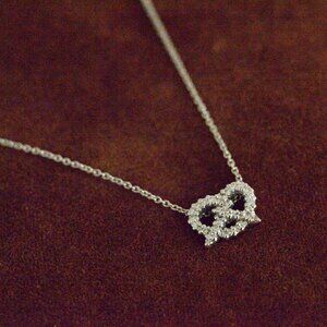 Roberto Coin White Gold Diamond Pretzel Necklace